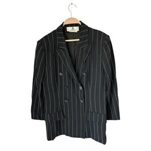 Givenchy womens size‎ 46 L pinstripe double breasted blazer jacket vintage